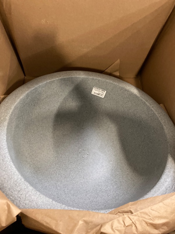 Photo 1 of ARBORA 21" Santorini Bowl 2-Pack with Stone Blend Concrete Gray Finish - Polyresin Indoor and Outdoor Planters, Durable, Weatherproof, Lightweight, Large Plant Pots for Patio, Garden, Deck, Entryway