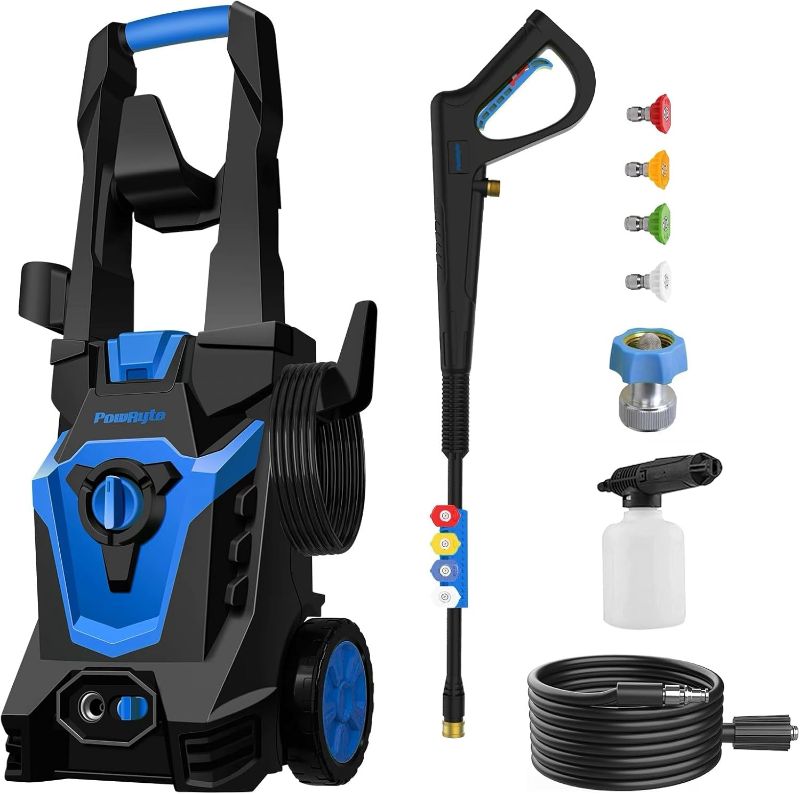 Photo 1 of PowRyte Electric Pressure Washer, Foam Cannon, 4 Different Pressure Tips, Power Washer, 5000 PSI 3.0 GPM