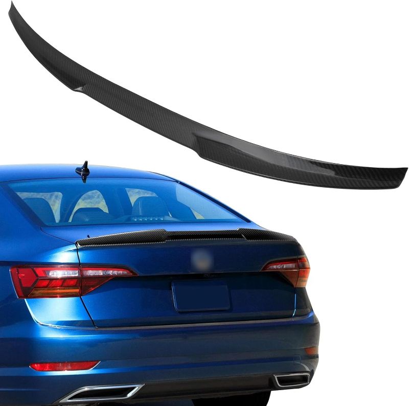 Photo 1 of Spoiler Wing Fits for Volkswagen Jetta 2019-2022 V Style Glossy Black Rear Trunk Lid Spoiler Wing