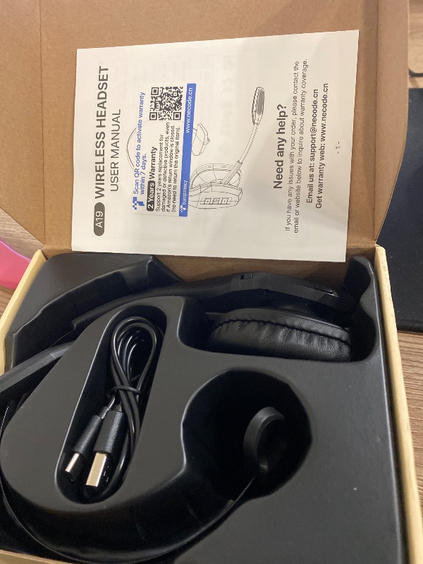 Photo 1 of Trucker Bluetooth Headset, Wireless Headset with Mic, Bluetooth Headsets with Dual Noise Cancelling Microphone & Mute Button, 55Hrs Working Time PC Headsets for Cell Phones, Computer, Truck Driver
