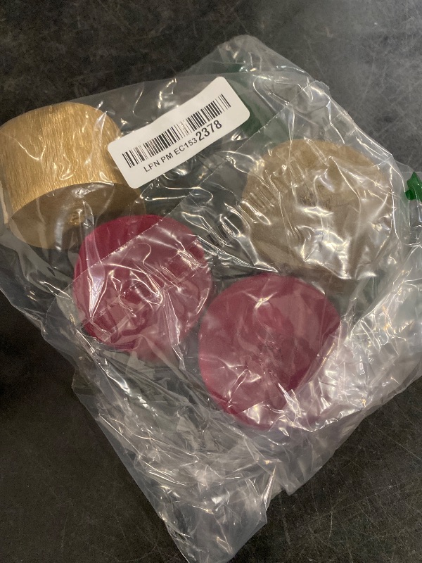 Photo 1 of PartyWoo Crepe Paper Streamers 4 Rolls 328ft, Pack of Burgundy and Gold Crepe Paper for Party Decorations, Wedding Decorations, Birthday Decorations, Baby Shower Decorations (1.8 Inch x 82 Ft/Roll)