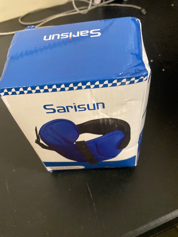 Photo 1 of SARISUN Airplane Pillow Combo with Chin Strap, Travel Pillows for Airplanes with Sleep Eye Mask, Plane Pillow for Long Flights, Car Road Trip, 360° Headrest, Stop Bobblehead, FSA HSA Eligible, Black