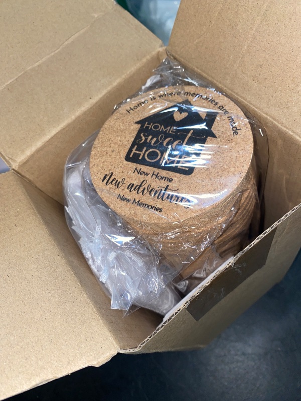 Photo 1 of Hushee 50 Sets Housewarming Party Favors for Guests Home Sweet Home Coasters with Thank You Cards Organza Bags House Warming Return Gifts New Home Guests Souvenirs Party Decorations