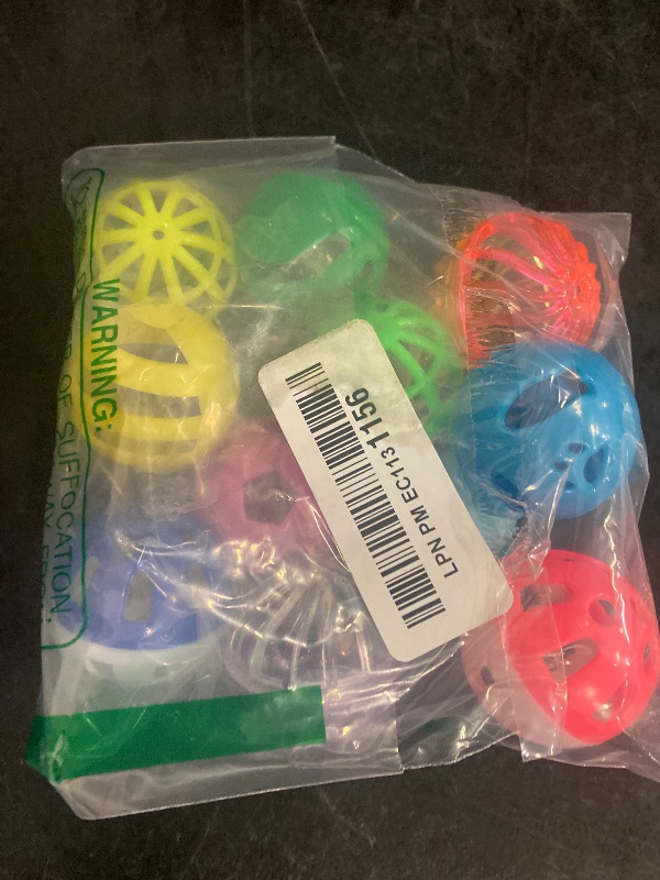 Photo 1 of Fashion's Talk 12PCS Value Pack Plastic Ball Cat Toys Lattice Balls with Bell Jingle Kitten Toy,Gift Box 1.5" 6 Styles