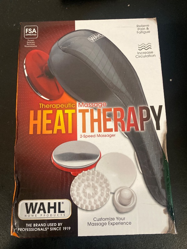 Photo 1 of Wahl Heat Therapy Corded Vibratory Therapeutic Body Massager, Heated Handheld Massage Tool with Two Speeds, Relieve Neck, Shoulder, Muscle, Leg & Back Pain, Model 4196-1201
