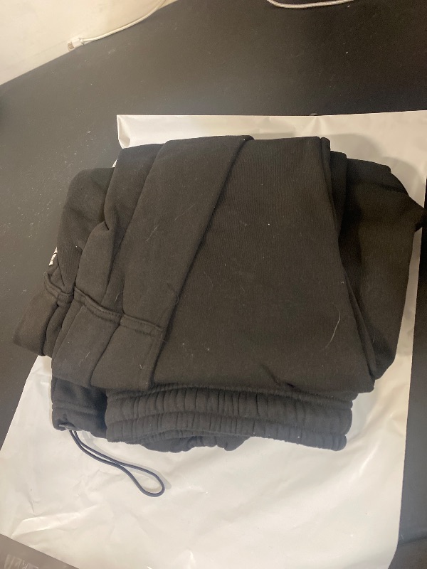 Photo 1 of XL- Men's Cargo Sweatpants Casual Fleece Joggers Loose Fit Open Bottom Athletic Pants for Men with Pockets Black XL