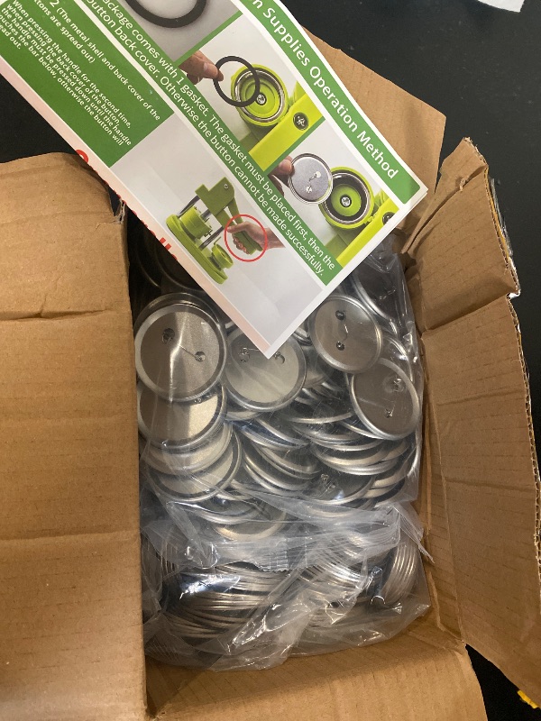 Photo 1 of Onemorello 200 Sets Button Maker Supplies, 58mm / 2.28 inch Button Supplies Buttons Parts, (Approx. 2.25 inch) Metal Blank Badge Parts with Blank Paper for Buttons Maker Machine Pin Maker Press