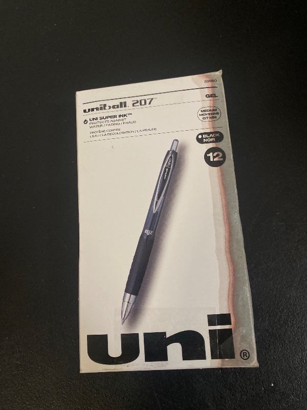 Photo 1 of uni-ball 207 Retractable Gel Pens Medium Point, 0.7mm, Black, 12 Pack