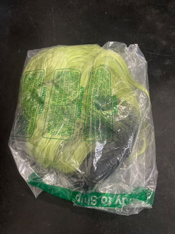 Photo 1 of BERON 14 Inches Ombre Green Wig Short Curly Wig Bob Matcha Green Wigs Women Beach Wave Wigs for Cosplay Costume Party Hairnet Included