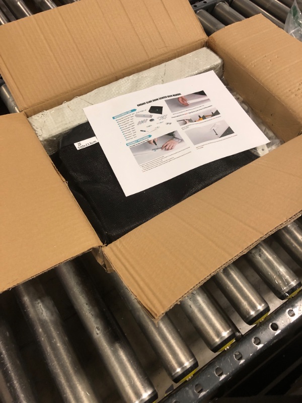 Photo 1 of Sliding Garage Door Screen with Track Closure,16x7Ft Garage Door Retractable Privacy Curtain Keep Annoying Animals Out Easy Install Heavy Duty Fiberglass Mesh Net for Opening Garage 03B