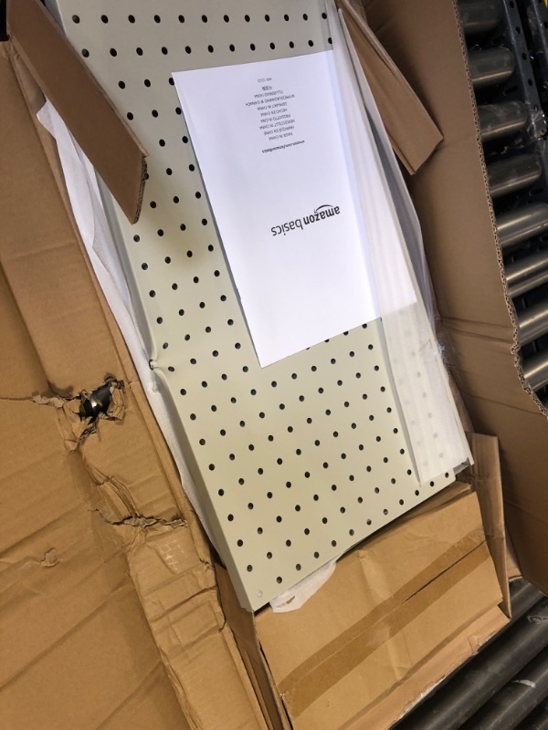 Photo 1 of Amazon Basics Rectangular Metal Pegboard Kit, Rust and Scratch Resistant - 48 Pieces, Gray