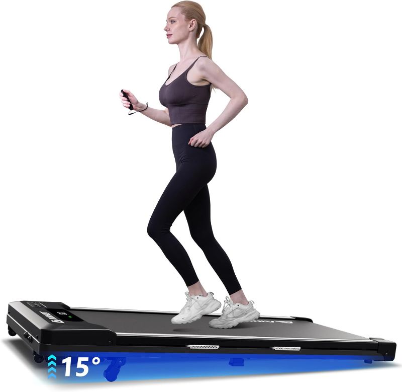 Photo 1 of AlRHOT Walking Pad with Incline, 15° Incline Under Desk Treadmill with Remote Control, 2.5HP Walking Pad Treadmill with LED Display for Walking & Climbing at Home or Office?265LB Capacity