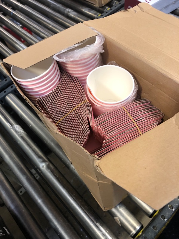 Photo 2 of 100 Pcs 12 oz Disposable Coffee Cups with Lids and Sleeves Bulk, Insulated Paper Cups Hot Chocolate Cups for Hot and Cold Beverage Water Juice Cocoa Tea Party Restaurants Travel Supplies (Pink)