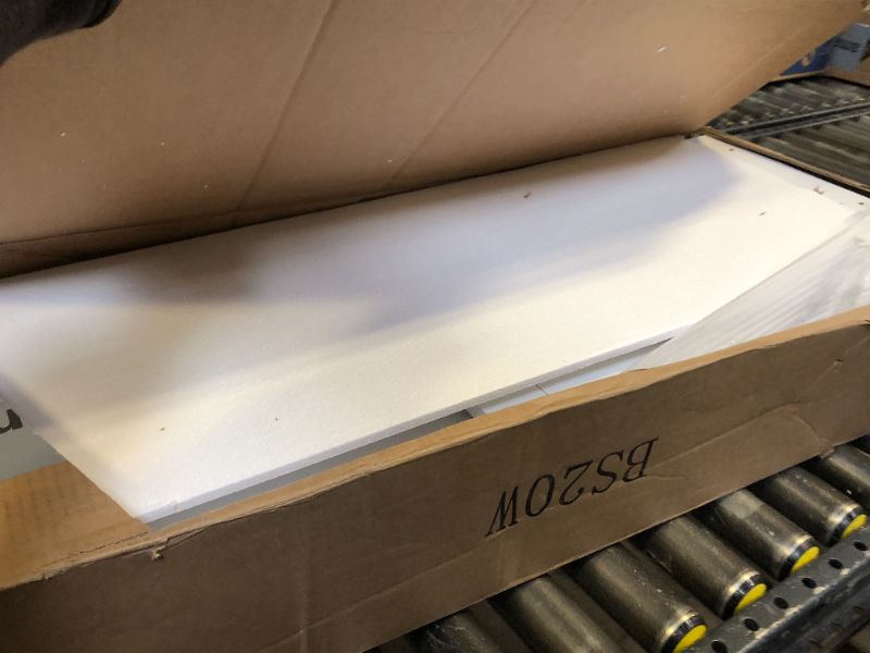 Photo 1 of Homleke Shoe Storage Bench with 2 Flip Drawers, Entryway Bench with Padded Seat Cushion, Shoe Cabinet with 2 Barn Doors, 11.8" D x 39.4" W x 18.4" H, for Entryway, Living Room, Bedroom, White