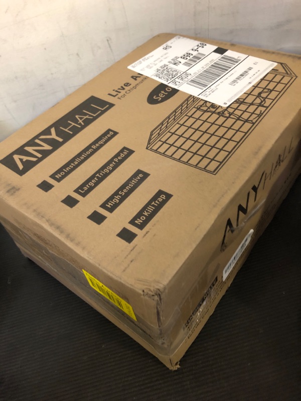 Photo 1 of Anyhall 2-Pack Rat Traps Humane Live Mouse Vole Chipmunk Trap Cage for Indoors and Outdoors (Black)