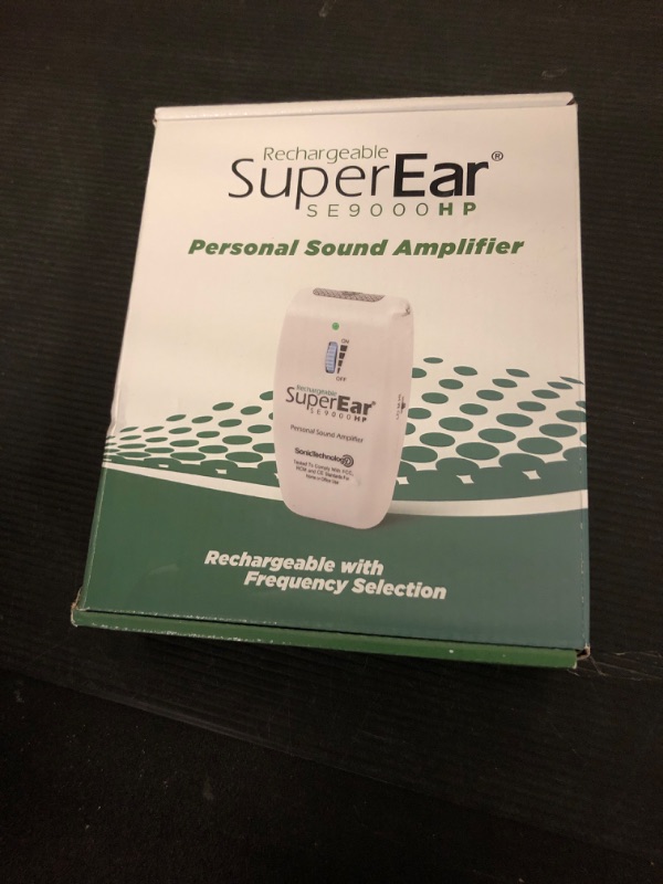 Photo 1 of SuperEar Rechargeable Personal Sound Amplifier - 50dB Amplifier with Headphones, Earbuds and Tactile 3 Tone Frequency - Hearing Amplifiers for Seniors, Adults and Audiologists - Model SE9000HP (PSAP)