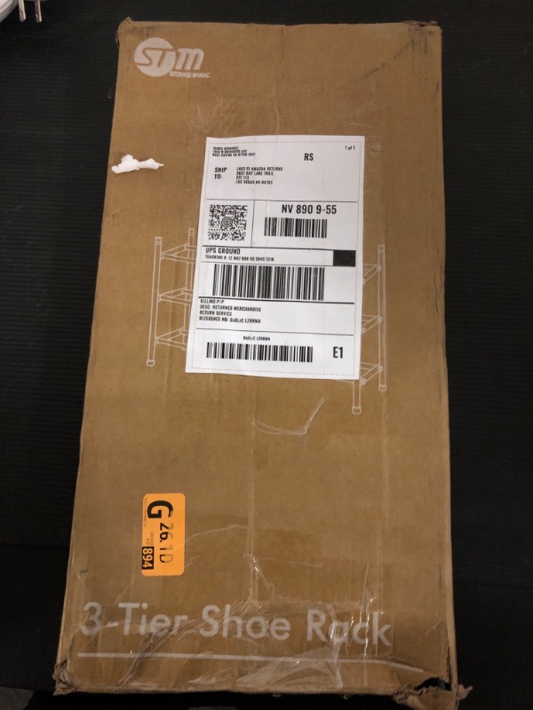 Photo 1 of STORAGE MANIAC Expandable Shoe Rack, Stackable Shoe Rack for Closet, Small Shoe Rack Organizer for Entryway, Adjustable Shoe Rack for Garage, Shoe Rack for Front Door, Metal Shoe Rack, Black 3 Tier