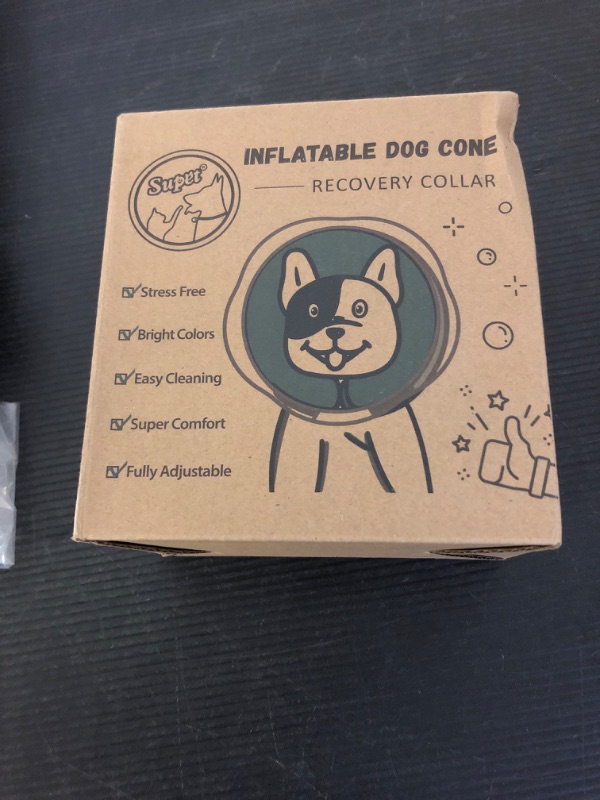 Photo 1 of Supet Raised Inflatable Dog Cone Collar to Stop Licking, Soft Dog Cone Alternative After Surgery, Dog Neck Donut Collar for Small Medium Large Dogs