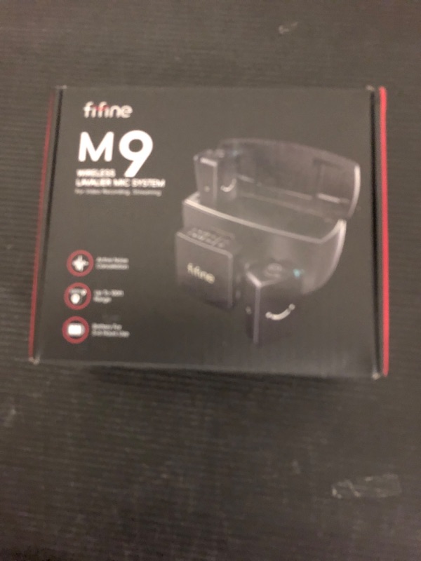 Photo 1 of FIFINE Wireless Lavalier Microphone for iPhone/Android/Camera, 2 Pack Cordless Lapel Mic System for Vlog Recording Video YouTube/TikTok Interview, Condenser Clip-On Microphone with Charging Case-M9