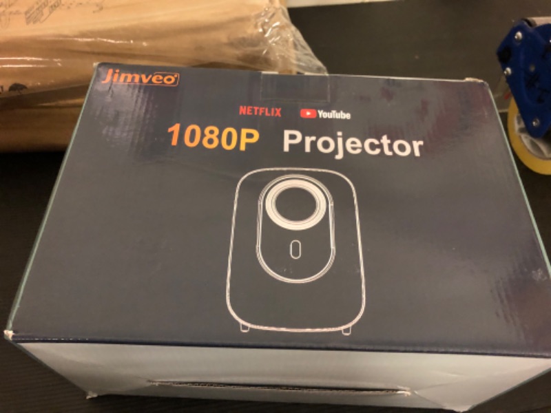 Photo 2 of [Netflix-Officially-Licensed]4K Projector with Wifi & Bluetooth, Jimveo 800 ANSI Native 1080P Smart Projector, Netflix/YouTube/PrimeVideo Built-in,Electric Focus&4P Keystone Outdoor Portable Projector