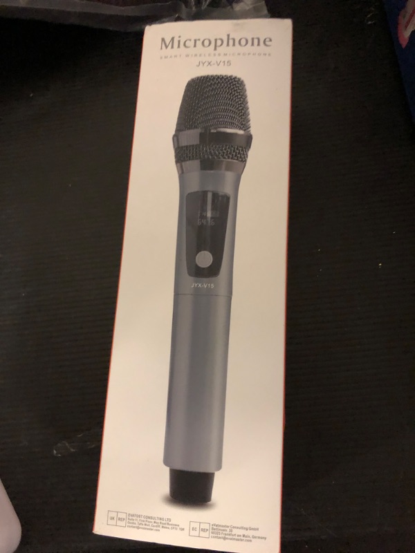 Photo 1 of JYX Wireless Microphone, Rechargeable UHF Metal Handheld Cordless Dynamic Micprophone System with Receiver, Suitable for Home Karaoke, Speech, Church, Wedding, Speaker, Party (160 ft Range)