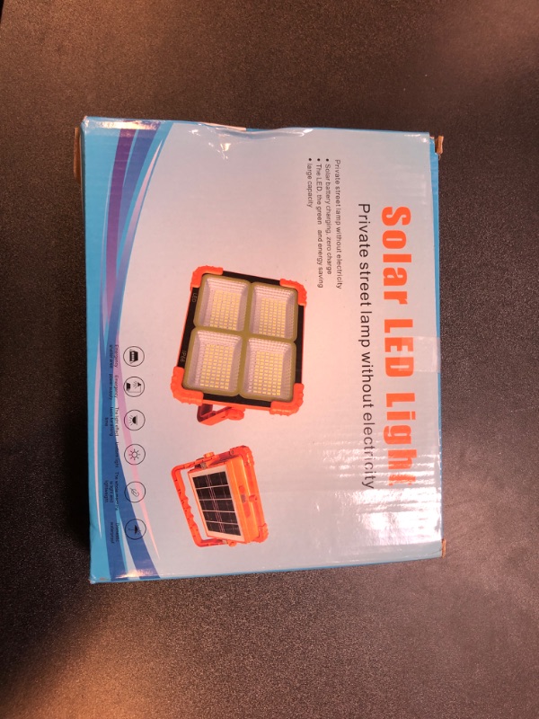 Photo 2 of 100W LED Solar Work Light, 466 LED 10000LM Magnetic Worklight with 5 Modes, 12000mAh Battary Rechargeable, IP66 Waterproof Portable Solar Outdoor Working Light for Emergency, Repair, Camping