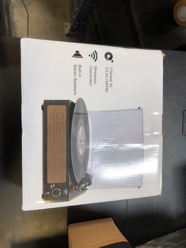 Photo 1 of WOCKODER Record Players for Vinyl Vintage Turntable with Speakers Belt-Driven 3-Speed, Bluetooth Wireless Playback, Headphone, AUX-in, RCA Line LP Vinyl Players Light Green