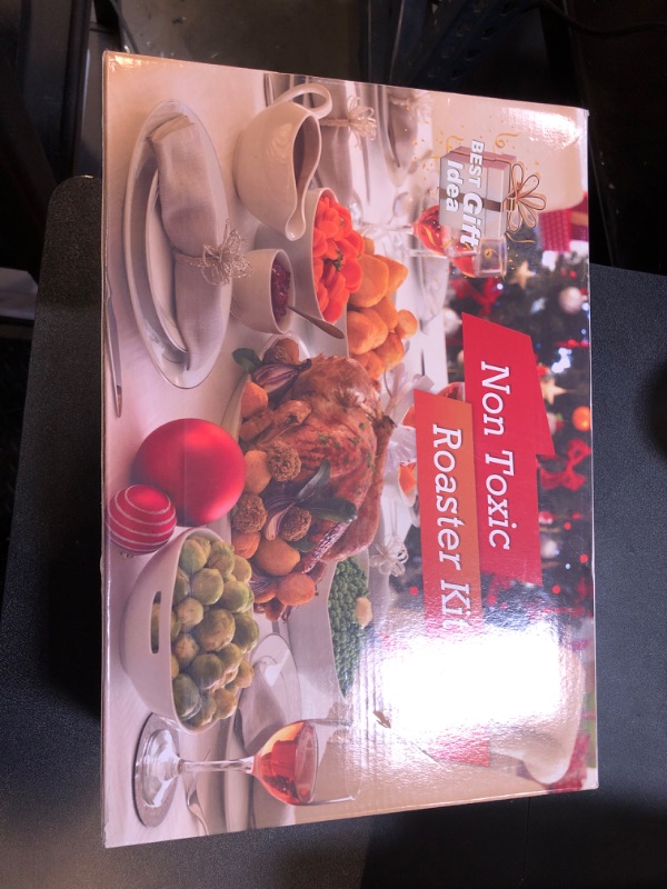 Photo 1 of Roasting Pan with Rack Set of 3(Deep Broiling Pan & V-shaped Rack & Flat Cooling Rack), Herogo 14 Inch Stainless Steel Turkey Roaster Pan for Thanksgiving Christmas, Dishwasher Safe