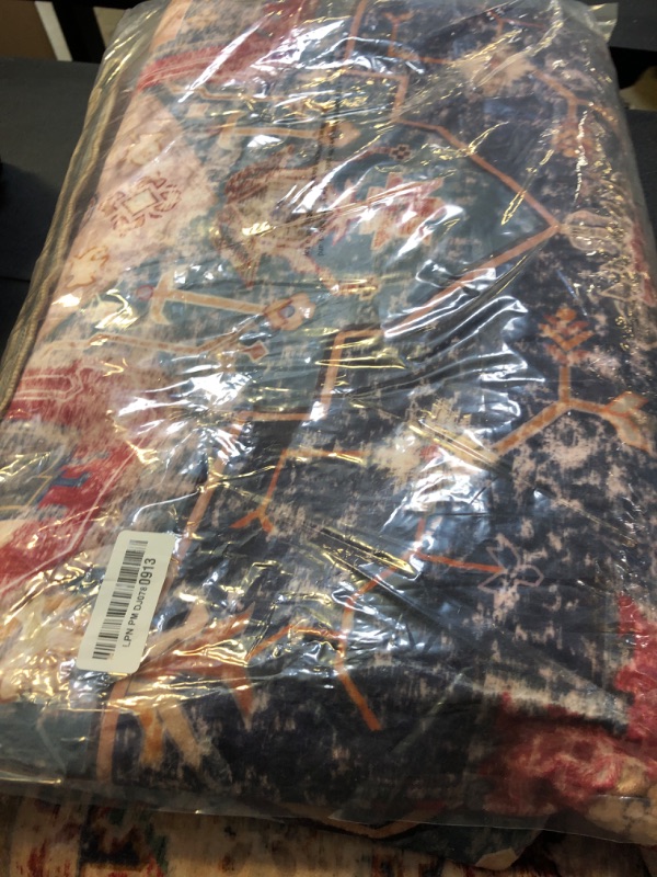 Photo 1 of Washable 5x7 Area Rugs Non Slip 5x7 Rug Low Pile Rug Floor Carpet Distressed Printed Area Rug Soft Area Rug for Living Room Bedroom Dinning Room Kitchen Indoor-Dark Red