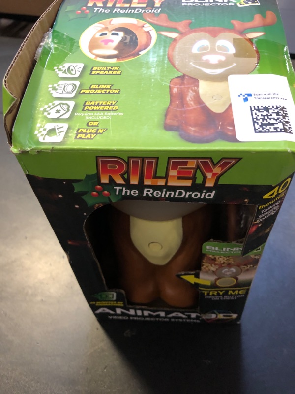 Photo 2 of ANIMAT3D Riley The ReinDroid (Mr. Chill) Talking Animated Reindeer with Built in Projector & Speaker Seasonal Home Decor