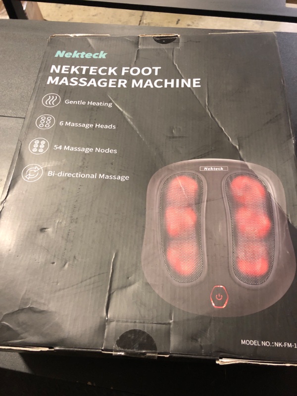 Photo 2 of Nekteck Foot Massager Kneading Shiatsu Therapy Massage with Built in Heat Function and Power Cord - Black