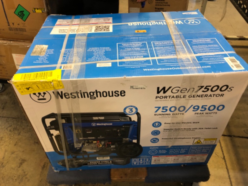 Photo 2 of Westinghouse 9500 Peak Watt Home Backup Portable Generator, Transfer Switch Ready 30A Outlet, Gas Powered