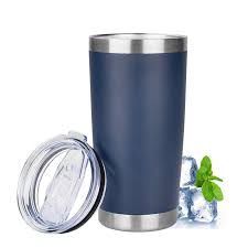 Photo 1 of 20oz Tumbler with Lid Stainless Steel Insulated Tumblers Travel Coffee Tumbler Bulk Double Wall Vacuum Insulated Water Cup Christmas Gifts for Women Men Her Him Home Office (Navy Blue, 1pack)
