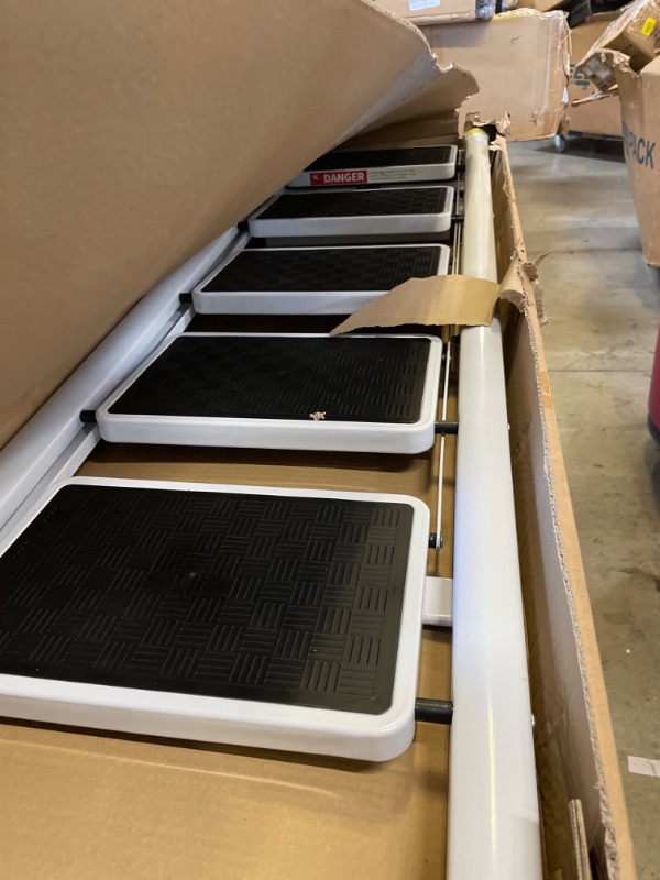 Photo 1 of HBTower Step Ladder, Step Ladder Folding Step Stool, Portable Sturdy Steel Ladder Stool for Adults with Anti-Slip Wide Pedals Home Outdoor Kitchen, White