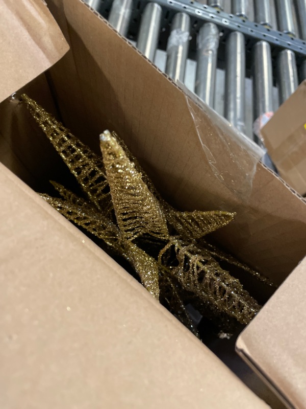 Photo 1 of Christmas Tree Star Topper, 3D Tree Toppers Christmas Decorations with LED Lights 8 Lighting Modes Dimmable Timer USB Powered for Xmas Home Holiday Party Indoor Outdoor Ornaments Decor -15Inch Gold