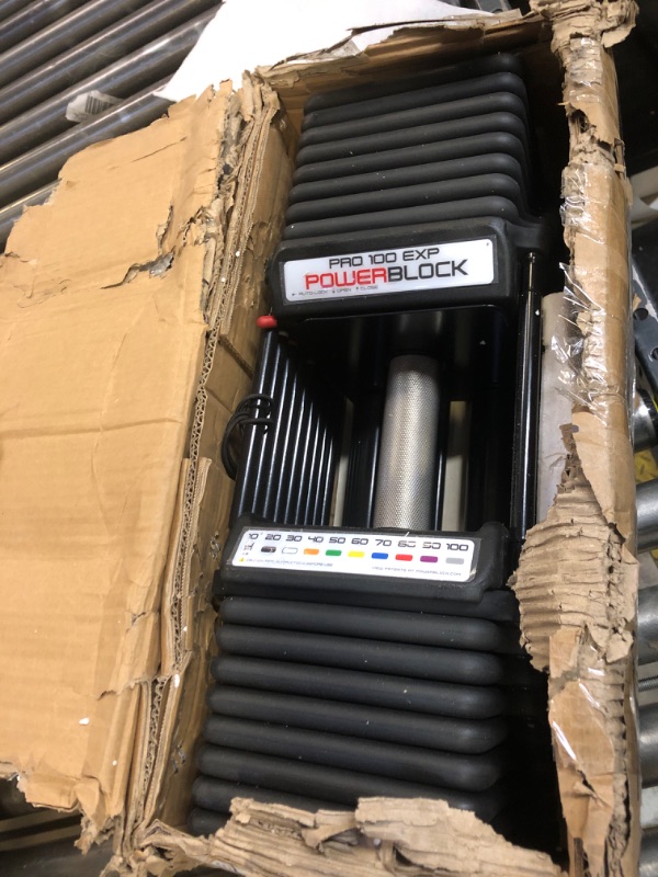 Photo 1 of PowerBlock Pro 100 Adjustable Dumbbell, Sold As A Single Unit 5-100 lb Dumbbell – Durable Steel Build, Innovative Workout Equipment, All-in-One Dumbbell, Strength Training