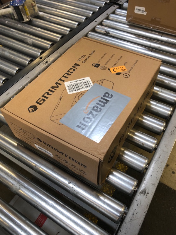 Photo 1 of Grimtron Biometric Gun Safe for Handgun, Smart Clock Safe with 2-in-1 Watch & Phone Wireless Charging, Bedside Pistol Safe with Backlit Keypad, Nightstand Handgun Safe with LED Light