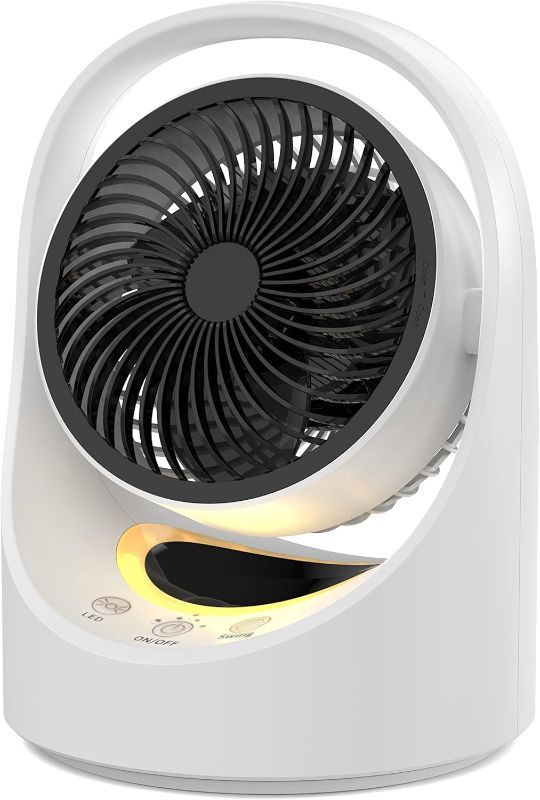 Photo 1 of Air Circulator Fan, 4400mAh Rechargeable Quiet Desk Fans with LED Light, 180° Auto-Oscillation Cooling Fan, 4 Speed, Touch Screen, Portable Table Fans for Home, Office, Outdoors
