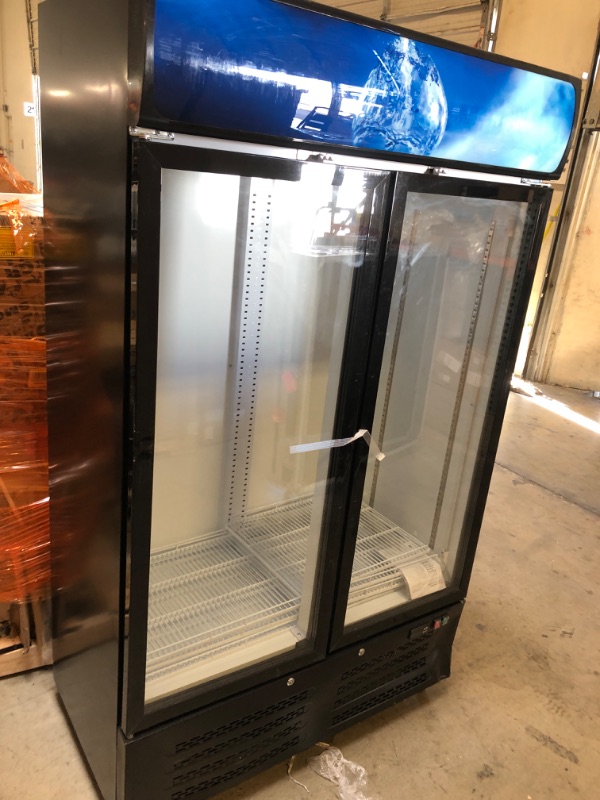 Photo 2 of 15 Cu Ft Commercial Merchandiser Refrigerator for Beverage,Glass Door Upright Display Fridge with Front LED Light,Large Freestanding Business Cooler for Shop,Restaurant,Apartment,etc
