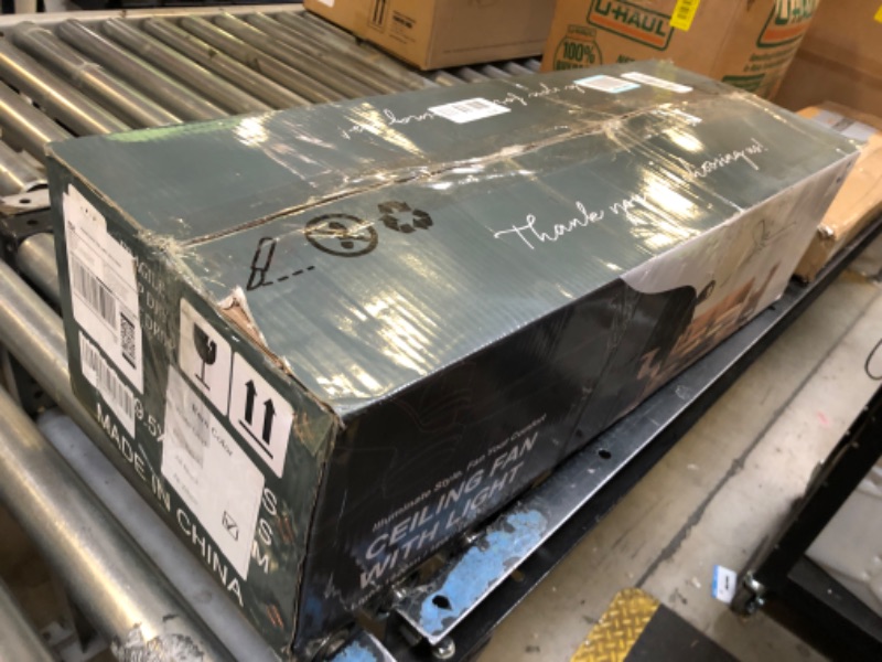 Photo 1 of Forrovenco 60 Inch Ceiling Fans with Lights Remote, Black Ceiling Fan with 3 Downrods, 3 Wood Blades, ETL Listed, Timer, 6 Speed Quiet Reversible DC Motor Outdoor Fans for Patios Bedroom Farmhouse