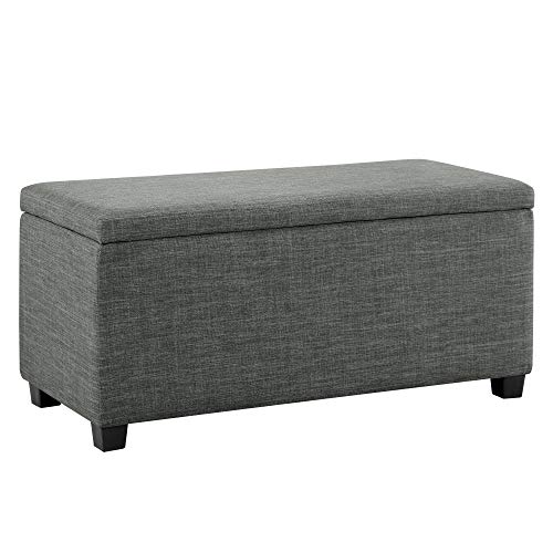 Photo 1 of -FACTORY SEALED- Amazon Basics Upholstered Storage Ottoman and Entryway Bench, 35.5"W, Charcoal Gray
