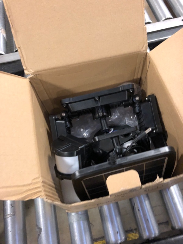 Photo 1 of GLORIOUS-LITE Solar Security Lights 2400mAh LED Motion Sensor Light Outdoor, Rechargable 1600lm Solar Flood Light, 5500-6000K, IP 65 Waterproof for Garage, Yard, Porch, Entryways - Black