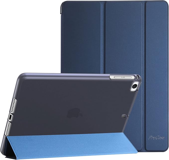 Photo 1 of ProCase Slim Cover for iPad Mini 5 Generation 2019/ Mini 4 3 2 1 (Old Model) 7.9 inch, Slim Soft TPU Back Cover Trifold Stand Folio Smart Case for iPad Mini 5 4 3 2 1 -Navy