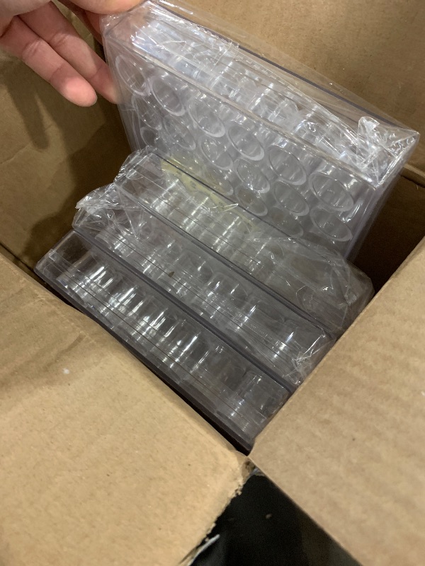 Photo 1 of HOIGON 4 Pack 30 Grids Plastic Bead Storage Containers, Embroidery Diamond Storage Box with Lid, Diamond Painting Storage Containers for Jewelry DIY Rhinestones Sewing