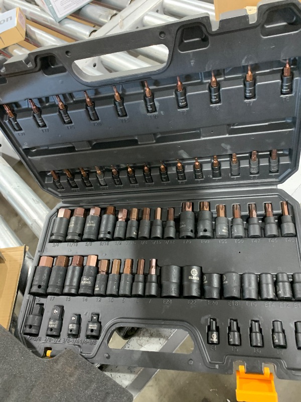 Photo 2 of 66-Piece Torx Bit & Hex Bit Socket Set: Premium CR-V & S2 Alloy Steel, Star Tamper Proof T8-T70 & E-Torx E4-E24, High Torque Laser Marked for Automotive Mechanic