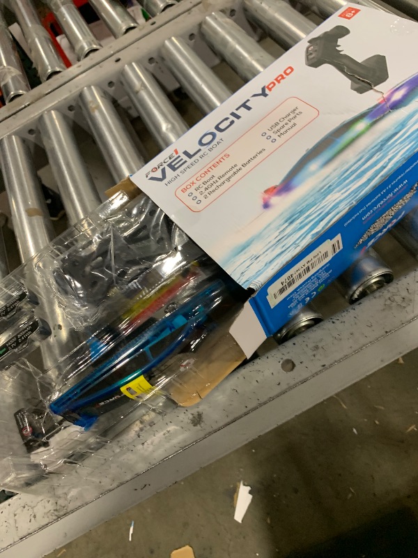 Photo 1 of Force1 Velocity Pro LED RC Boat - Underwater RC Speed Boat, Remote Control Boat for Pools and Lakes, Mini RC Boat LED Lights, 2.4GHZ Remote Control Boats for Adults and Kids, 2 Rechargeable Batteries