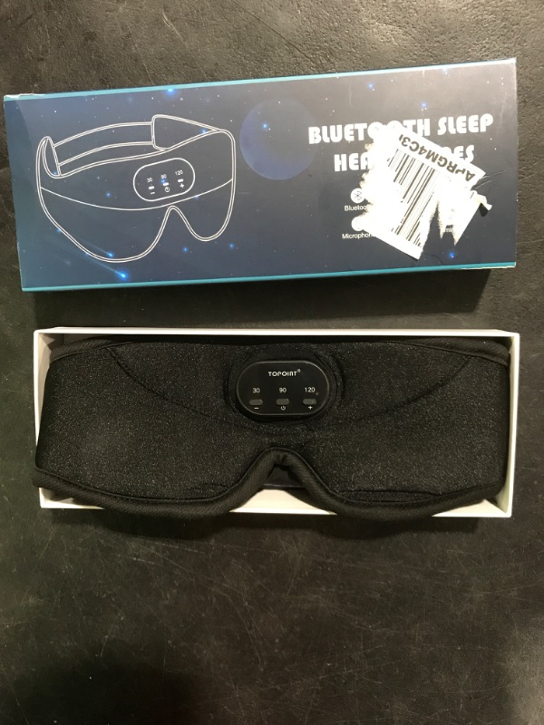 Photo 1 of Sleep Mask with Bluetooth Headphones Wireless, TOPOINT 3D Eye Mask for Sleeping Headphones Women Men with Noise Canceling Earbuds, Thin Speaker, Blackout, 15 Hours for Travel, Meditation, CPAP Users