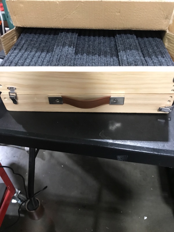 Photo 1 of Pawaboo Foldable Dog Ramp for Bed, Portable Wooden Pet Ramp, 4 Adjustable Height from 7.9" to 17.7", Stable Pet Steps Fit for Small Dogs Cat with Non-Slip Pad, Use for Low Bed Couch Stairs