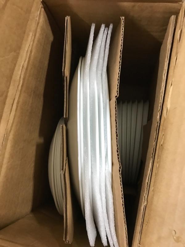 Photo 1 of Corelle Vitrelle 18-Piece Service for 6 Dinnerware Set, Triple Layer Glass and Chip Resistant, Lightweight Round Plates and Bowls Set, Mystic Gray