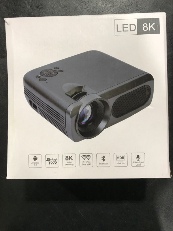 Photo 1 of Projector with Wifi and Bluetooth,Native 4k,8K Supported Outdoor Projector, 20000 Lumen Bluetooth Projector for Home , Portable Movie Projector Compatible with HDMI, USB,TV Stick, iOS, Android